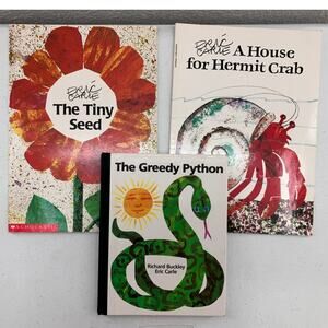 Vintage Lot of 3 Paperback Hardback Tiny Seed Hermit Crab Childrens Picture Book